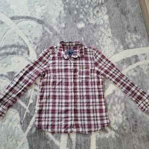 GAP Women Plaid Button-Down Shirt Size M